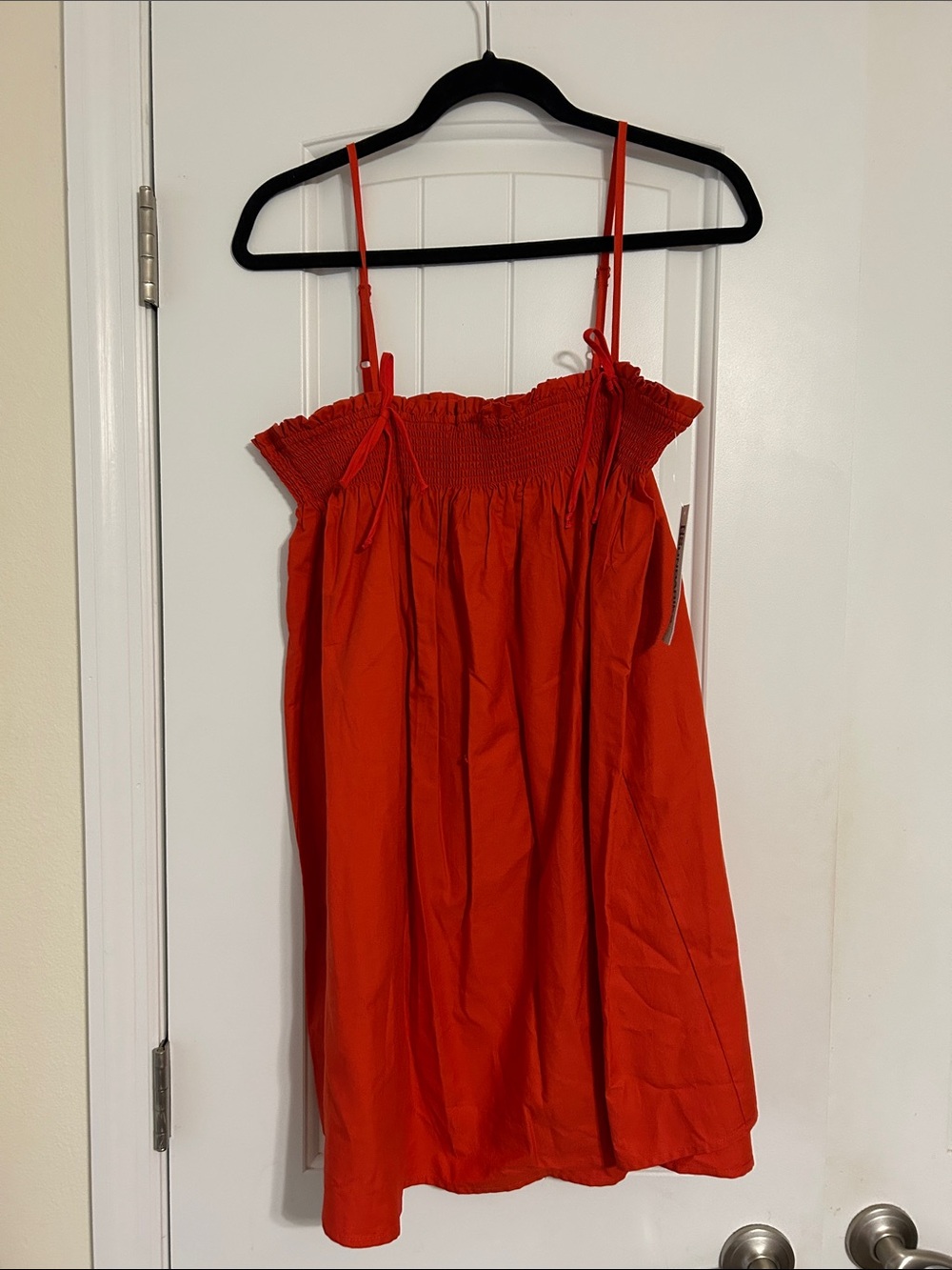 No Boundaries Red Smocked Strap Mini Dress